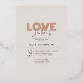 愛は空気バレンタインデーブライダルシャワー 箔招待状 (正面)