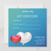 愛は空気バレンタイン風船ギフトクーポンに含まれる シーズンカード (裏面)