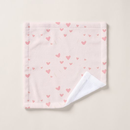 愛は空気ピンクのハート ウォッシュタオル (ウォッシュタオル)