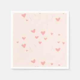 愛は空気ピンクのハート スタンダードカクテルナプキン
