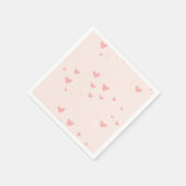 愛は空気ピンクのハート スタンダードカクテルナプキン (角)