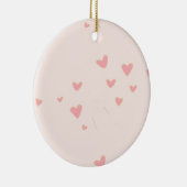 愛は空気ピンクのハート セラミックオーナメント (右)