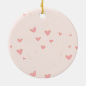 愛は空気ピンクのハート セラミックオーナメント (裏面)