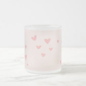 愛は空気ピンクのハート フロストグラスマグカップ (中央)
