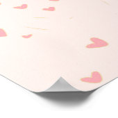 愛は空気ピンクのハート ポスター (角)