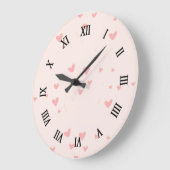 愛は空気ピンクのハート ラージ壁時計 (傾斜)