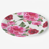 愛は空気ピンクのフローラブライダルシャワー ペーパープレート (アングル)