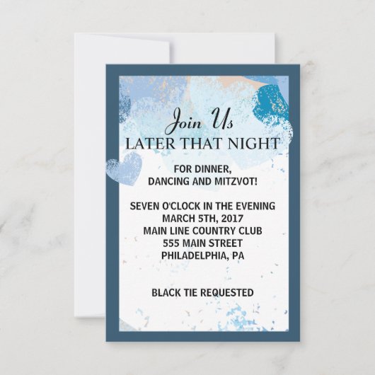 愛は空気ユダヤ人の結婚式のレセプションカードにある 招待状 (正面)