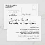 愛は空気中にある Covid19 結婚式延期のお知らせ 案内ポストカード (正面/裏面)