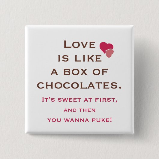 愛は箱詰めのチョコレートのようなもの 缶バッジ (正面)