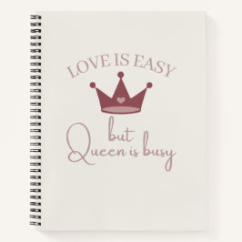 愛は簡単だけど女王は忙しい ピンクの女性名言 ノートブック