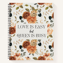 愛は簡単だけど女王は忙しい 花の女性名言 ノートブック