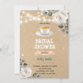 愛は紅茶を醸造しているブライダルシャワーテーマ招待 招待状 (正面)