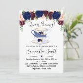 愛は紅茶を醸造しているブライダルシャワー海軍の招待 シーズンカード (スタンド正面)