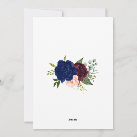 愛は紅茶を醸造しているブライダルシャワー海軍の招待 シーズンカード (裏面)