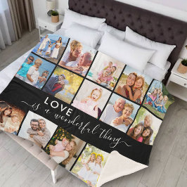 愛は素晴らしいもの15フォトブラック シェルパブランケット