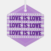 愛は紫 ガラスオーナメント (正面)