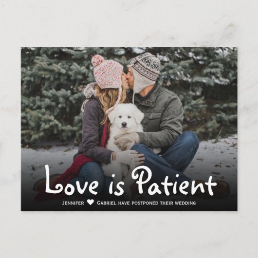 愛は結婚患者が延期されるシンプル写真 案内ポストカード (正面)