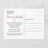 愛は結婚患者が延期されるシンプル写真 案内ポストカード (裏面)