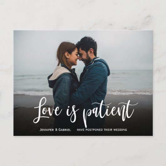 愛は結婚患者が延期されるシンプル写真 案内ポストカード (正面)