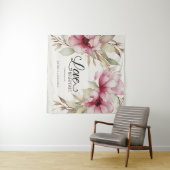 愛は絶対に聖書の聖句ピンクのフローラに失敗しない タペストリー (インサイチュ(横))