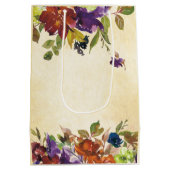 愛は絶対に聖書の聖句秋フローラ結婚 ミディアムペーパーバッグ (裏面)