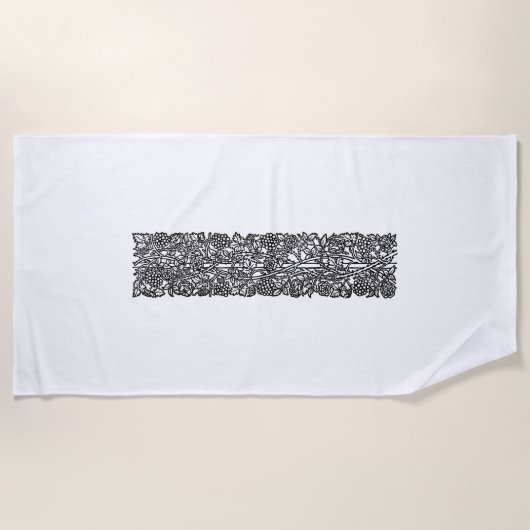 愛は縁ど十分（ウィリアム・モリス） ビーチタオル (正面)