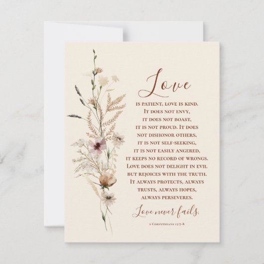 愛は聖書の祝い結婚のカードを必ず破る (正面)