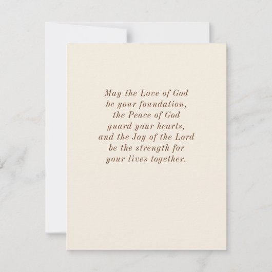 愛は聖書の祝い結婚のカードを必ず破る (裏面)