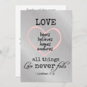 愛は聖書の聖句を破るこ結婚と 招待状 (正面/裏面)