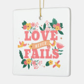 愛は聖書の聖句を絶対に破らないフローラデザイン セラミックオーナメント (左)