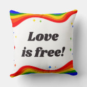 愛は自由である:レインボープライド装飾用クッション クッション (裏面)