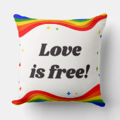 愛は自由である:レインボープライド装飾用クッション クッション (正面)