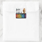 愛は自由ステッカーの型枠 スクエアシール (バッグ)