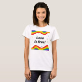 愛は自由: レインボープライドTシャツ Tシャツ (正面フル)