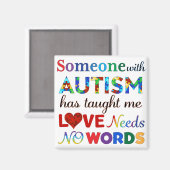 愛は自閉症に言葉を必要としない マグネット (正面/裏面)