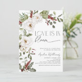 愛は花咲く 白い花 ピン 冬 招待状 (スタンド正面)