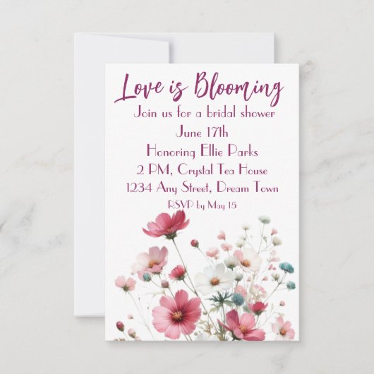 愛は花嫁を咲かせているフローラ 招待状 (正面)