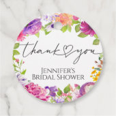 「愛は花開く」ウォーターカラーフラワーブライダルシャワープレート フェイバータグ (裏面)