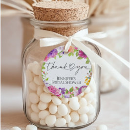 「愛は花開く」ウォーターカラーフラワーブライダルシャワープレート フェイバータグ