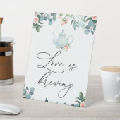 愛は茶の看板を醸造する時 台座サイン (インサイチュ)