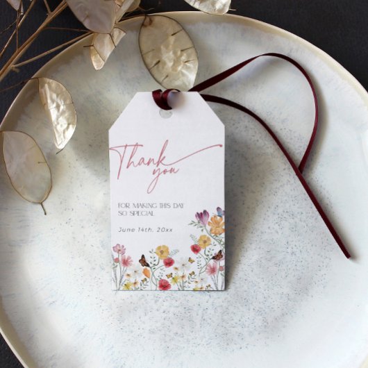 愛は蝶と開花中フローラありがとう ギフトタグ