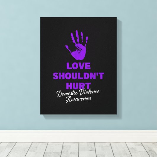 愛は衣服紫の家庭内暴力を傷つけるべきではない キャンバスプリント (インサイチュ (ウッドフロア))