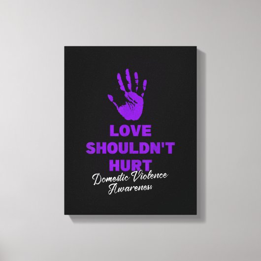 愛は衣服紫の家庭内暴力を傷つけるべきではない キャンバスプリント (正面)