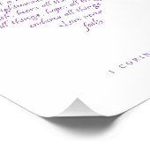 愛は親切な引用文タイポグラフィブルー/パープルハート フォトプリント (角)