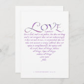 愛は親切な引用文書道ブルー/パープルハート (正面/裏面)