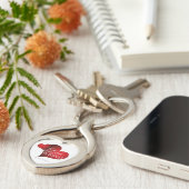 愛は親切な赤いハートのキーホルダーです キーホルダー (側面)