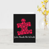 愛は言葉を必要としない自閉症バレンタインデー カード (黄色い花)