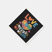 愛は言葉を必要としない自閉症意識 スタンダードカクテルナプキン (角)