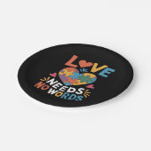 愛は言葉を必要としない自閉症意識 ペーパープレート (アングル)